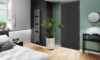 Mit der DesignLine Concepto bietet Hörmann Trenddesigns für Wohnraum-Innentüren an. Neu erhältlich sind nun eine Struktur-Oberfläche im Leinen-Design und die beliebte Farbe „Taupe“.